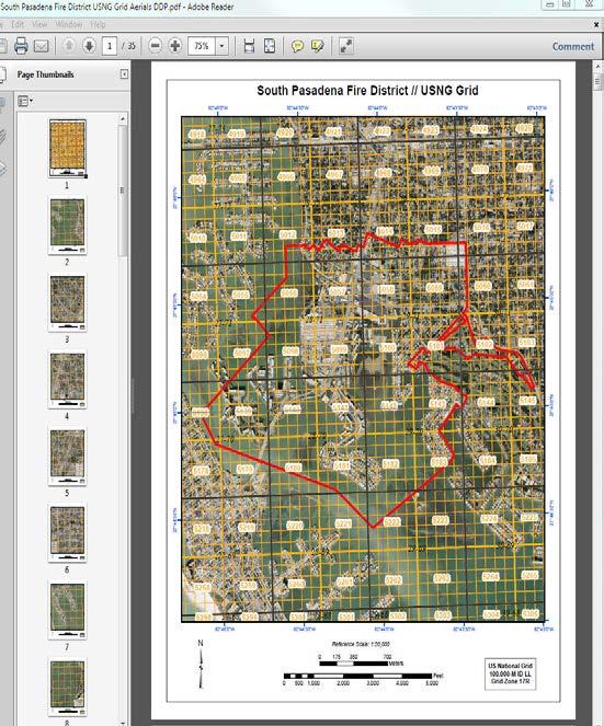 egis Bureau Data Driven Page Mapbook of the US National Grid map for South Pasadena Analysis of