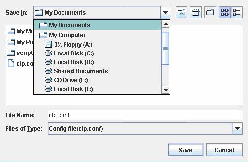 Saving the cluster configuration data Saving the cluster configuration data on a floppy disk (Windows) Follow the procedures below to save the cluster configuration data created with the Builder on