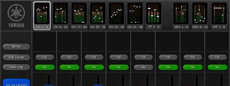 Press the [LONG FADERS] button in the bottom-left corner again to return to the Mixer Overview. 4.