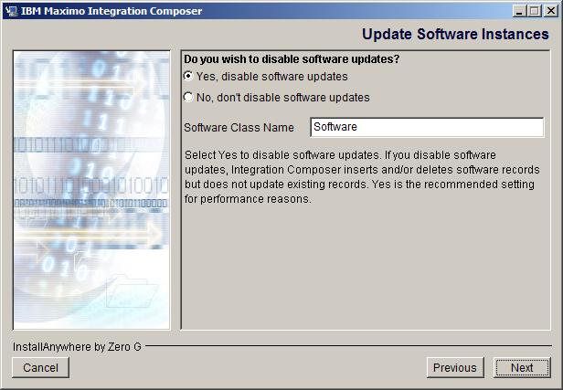 Update Software Instances Dialog Box Upgrading to Integration Composer Release 6.2.1 8 In the Update Software Instances dialog box, select one of the following options and click Next:!