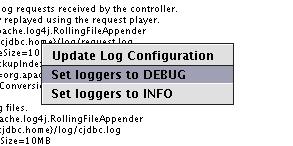 This panel is editable and you can make all the changes you want to the different loggers used in C-JDBC.