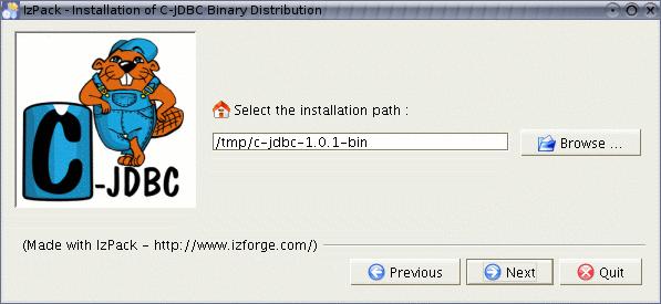Installing C-JDBC components First step is to read and accept the LGPL license used by