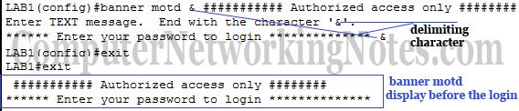 Command Description Router(config)#line console 0 Move in console line mode Router(config-line)#password console Set console line password to CNN Router(config-line)#login Enable password