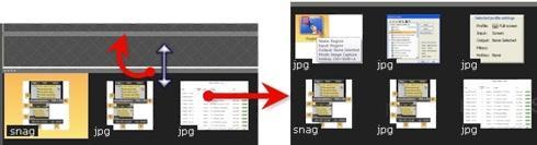 The thumbnail of the open capture updates in the Tray to reflect the changes. Resize the Tray Drag the divider between the Tray and the canvas. Copy a Capture or Media File to the Clipboard 1.