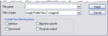 Click Organize Profiles in the Related Tasks area of SnagIt.