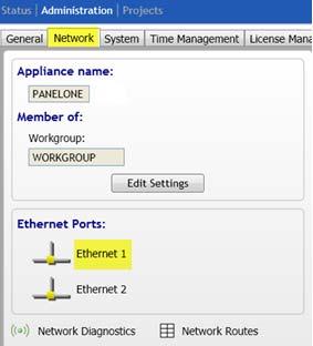eatm tmanager Release 2.5 Page 4 Cnfiguring the Ethernet Prts 1. Select the Administratin tab 2. Select the Netwrk tab.