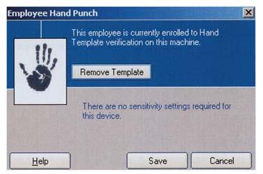 Follow the on-screen instructions placing the employee s hand in the hand punch 4 times. Repeat this process as needed to continue enrolling employees. Also perform this for new hires. 11.