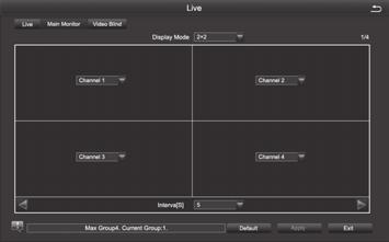2. Main Monitor [Interval] The time interval between one channel picture and the next one channel 3.