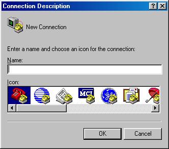 session. The Connection Description window will now appear. Enter COM Direct in the Name text field. Next click OK.