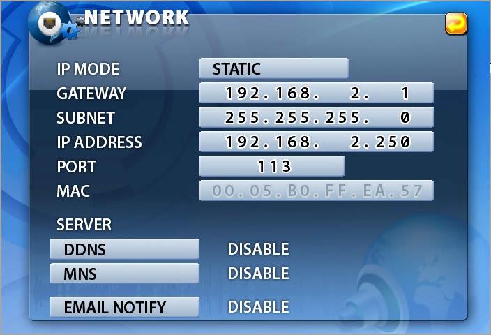 7. Setup 7-7. NETWORK Click the NETWORK button in the SETUP menu, and then the NETWORK menu will be displayed on the screen as shown in [Fig. 7-90].