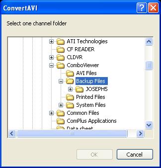 8-36] ) - Click on the SELECT button for Source on the Convert AVI window and the Convert AVI window or the DVR