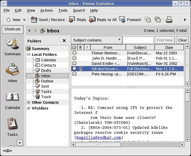 Inbox Folder The Inbox houses the email sent to you which you have downloaded from the POP3 server. To see what is in your Inbox click on the Inbox icon.