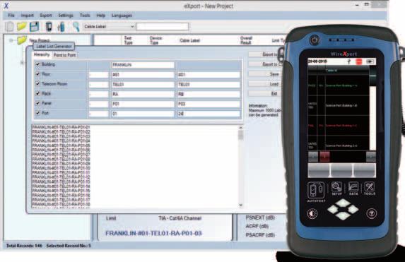 LIS T BASE D LABELS G ENERA T OR & T ES T IN G Wire pert 4500 List-Based Testing List-Based Testing (LBT) is the world first to adopt customized hierarchical cable labelling scheme.