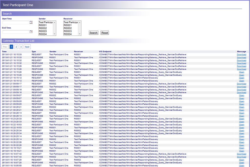 Gateway Transactions This Screen allows a user to view all historical information for the gateway transactions executed between the participant gateway and the DIL backend gateway farm implementation.