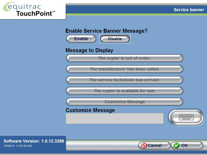 Chapter 4: Additional Local Configuration Service Banner A service banner is a message that appears on the TPC Information Bar to convey specific information to end-users.