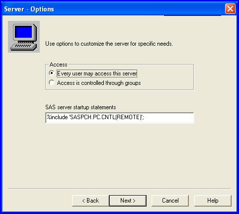 PDB Access Technique 2: When creating a server definition in the SAS Enterprise Guide Administrator, you can automatically issue a %CPSTART for an entire PDB by using the OPTIONS tab and specifying