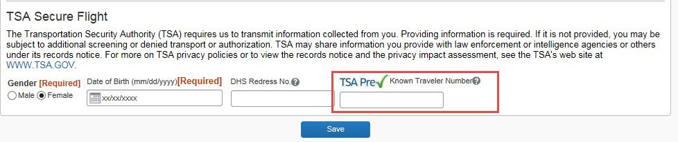 Cncur User Guides Enter yur gender and date f birth If yu have a TSA Pre-check number, it can be entered Internatinal Travel: Passprts and Visas Recmmended fr Internatinal travelers Fr internatinal