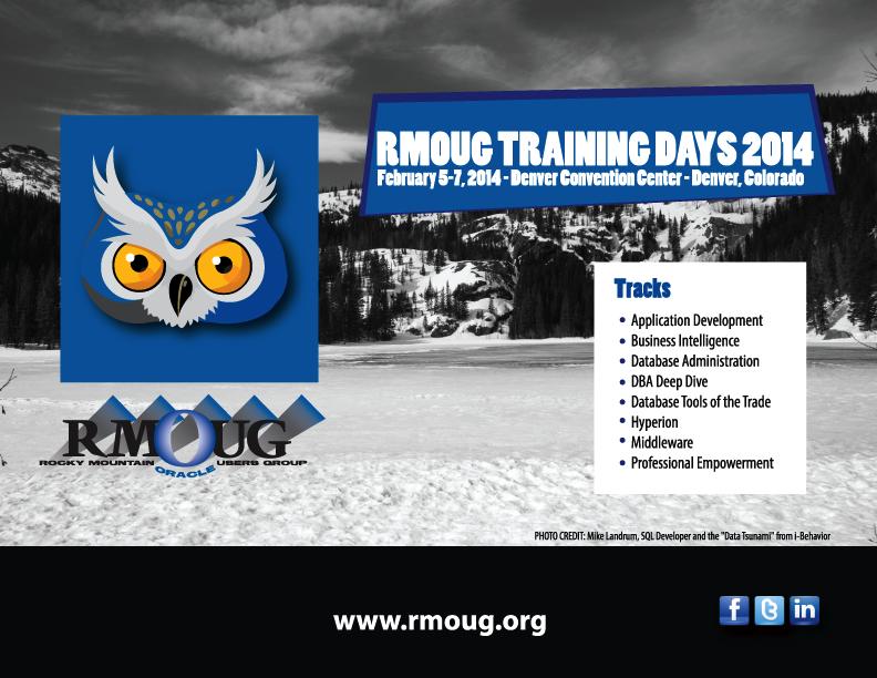 RMOUG Training Days 2016 February 9-11, 2016