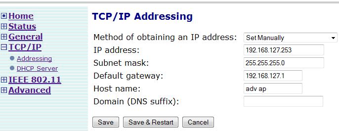Now you should be logged on to NI WAP- 3711 and have full access to the device.