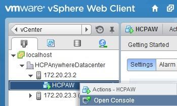 To temporarily reenable SSH access for the system: 1. Open the VMware vsphere Web Client. 2.