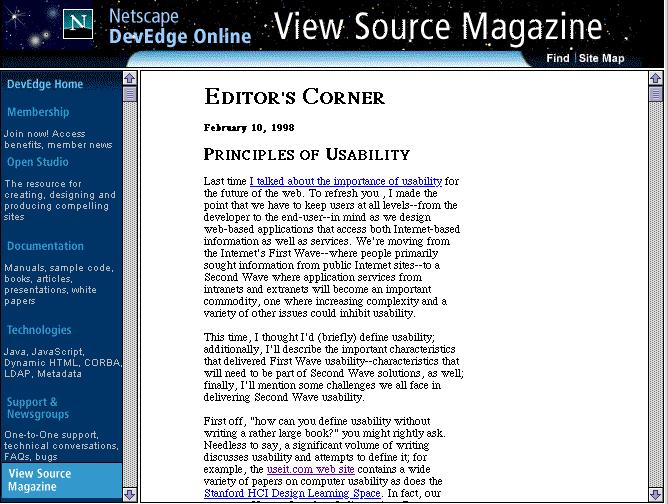 Example: Client- vs Serverside Scripting Netscape DevEdge View