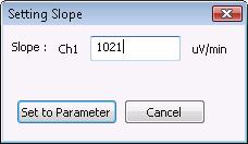 Slope Test Before Analysis 1 Right-click on the chromatogram in the [Data Acquisition] window. Click [Slope Test] on the displayed menu.