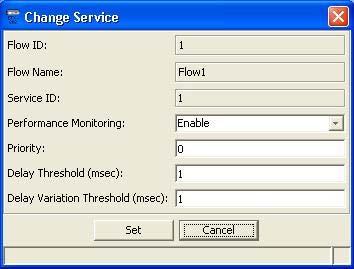 The Change Service dialog box opens, displaying editable fields for the selected service. Figure 3-39.