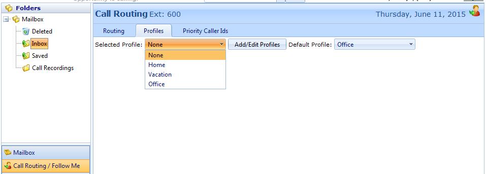 5 Profiles: Profiles are an easy way to set or change Call Routing quickly without having to always recreate a sequence of Call Routes over and over, or disabling/enabling individual FollowMe