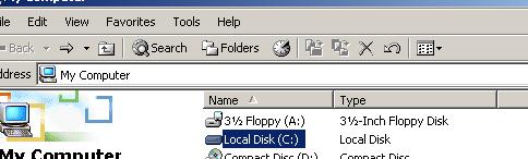 For example, to create a folder on your C: drive, click on My Computer on your desktop and double click on the C: Local Disk