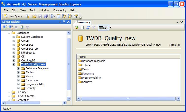 Figure 19:The TWDB_Quality_new has been added to the