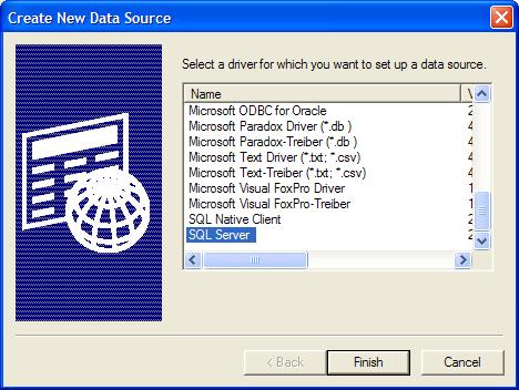 Figure 34: Create a New Data Source Scroll down towards the end