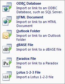 We will select ODBC Database to import the database from SQL Server.