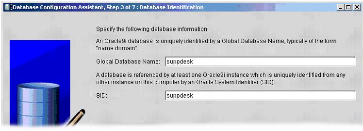 Creating SupprtDesk Oracle Database Start Oracle Database Cnfiguratin Assistant prgram n Oracle server and