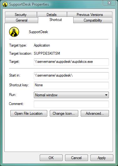 5 Client Installatin Shrtcut t the Applicatin Fr every user f SupprtDesk yu must add a shrtcut t SupprtDesk n the user s desktp.