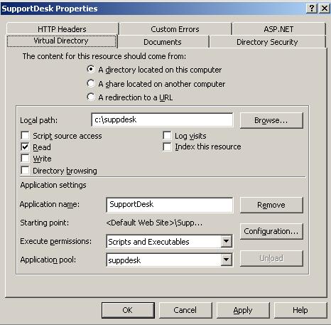 In the Virtual Directry tab, uncheck Read and then apply the crrect Applicatin Pl at the bttm in the drp dwn menu.