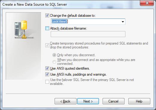 CONFIGURING LOCKVIEW FOR SQL continued 8.