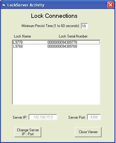 NETWORK TOOLS continued LockServer Activity Monitor Once locks are setup properly they check-in to the lock server through the Activity Monitor.