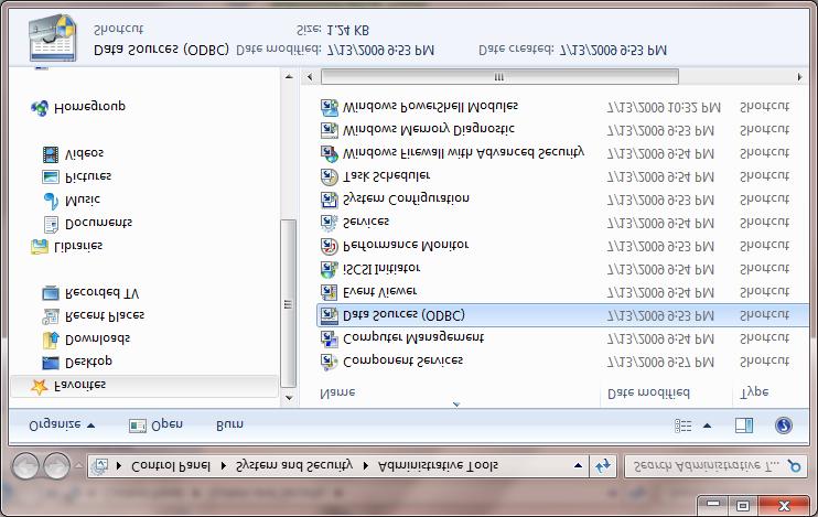 2.2 ODBC CONNECTIONS 13 Use Windows built-in ODBC Driver Manager tool