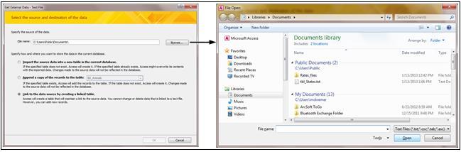 3.2 LINKING EXTERNAL DATA 23 Selecting the External Data Source First step is to point to external data source. Mostly done with File Open Dialog box, ODBC connections through Manager Tool.