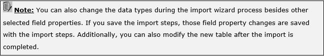 4.3 IMPORTING SPREADSHEET DATA 38 Determination of data types If the first couple of rows are not representative of all the data in your