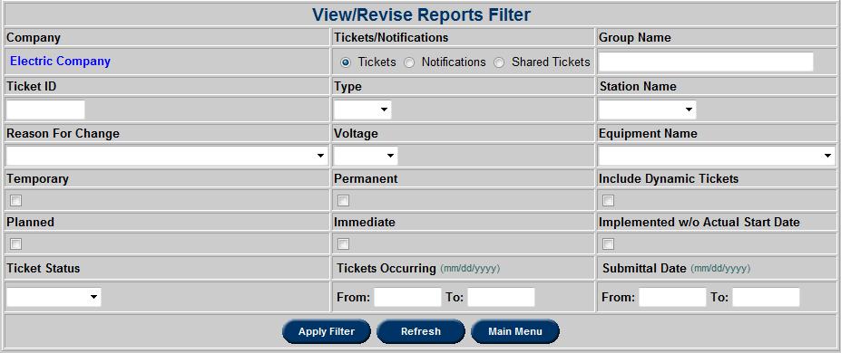 View/Revise Reports Users can search for TERM tickets and revise those tickets with the View/Revise Reports function.