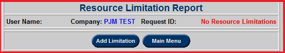 Limit User should submit SSR Resource Limitation information with the Resource