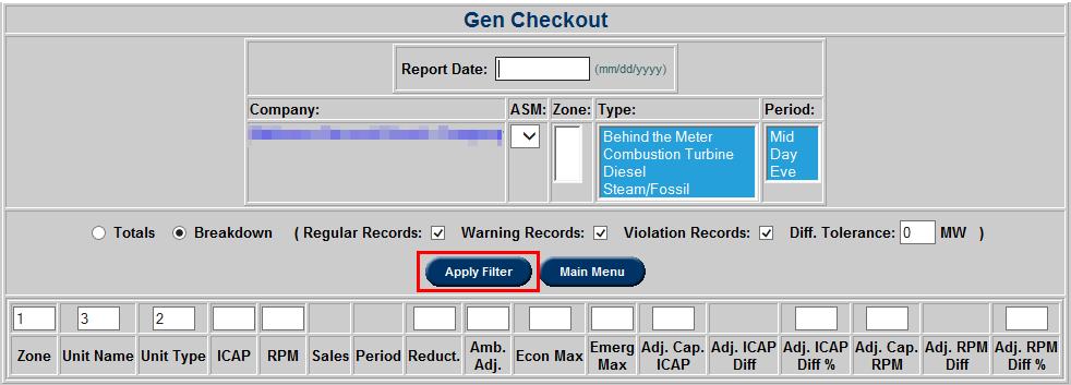 Historical Users can view previously entered Gen. Checkout information with the Historical function in Gen. Checkout. A Report Date must be entered.