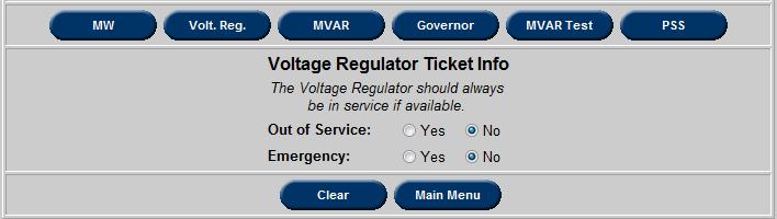 The estimated time at which the ramp procedure will end. Voltage Regulator Ticket Create a Voltage Regulator ticket to notify PJM of an outage to a voltage regulator on a unit.