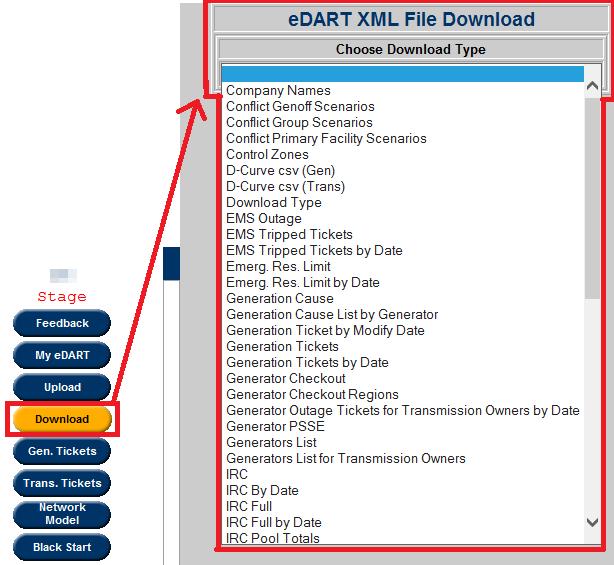 edart XML File Download Users can download an XML file using the Download button from the edart sidebar.