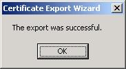 Select OK button End Export