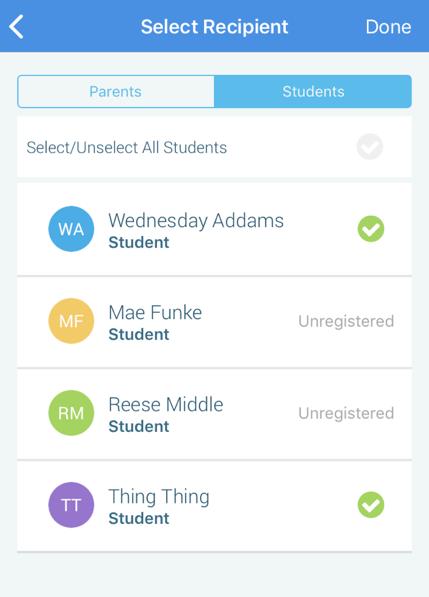 To create a Message, tap on the Messages menu option: For Roster-Data Groups Teachers will not be able to send messages to Group Members who haven t created a SchoolMessenger App account.