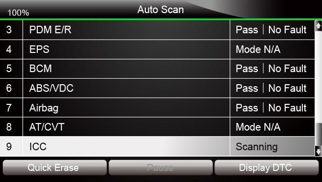 However, if you have used the Models (Guide Function) to identify the vehicle, it takes much shorter time to determine the installed controllers. To perform an automatic system scan: 1.