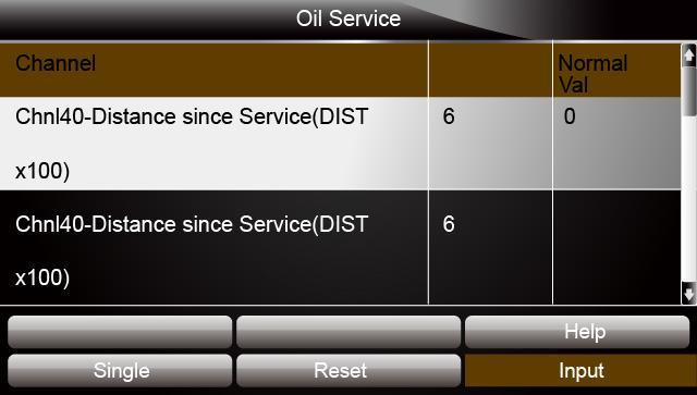 Figure 4-56 Sample Oil Service Menu Screen 3. Select Service Reset. The scan tool displays as below.