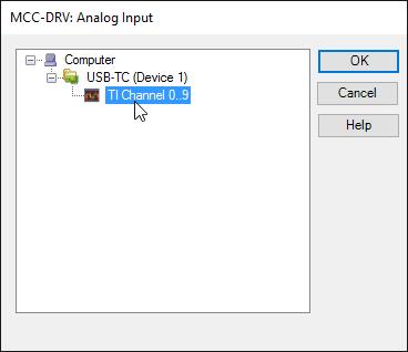 Create the Analog Input and configure it Add an Analog Input module from the module browser.